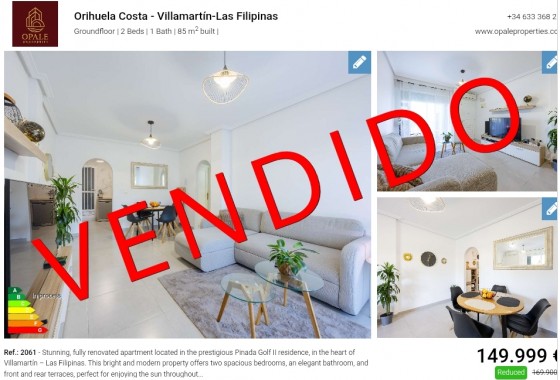 Apartamento - Segunda Mano - Orihuela Costa - Villamartín-Las Filipinas