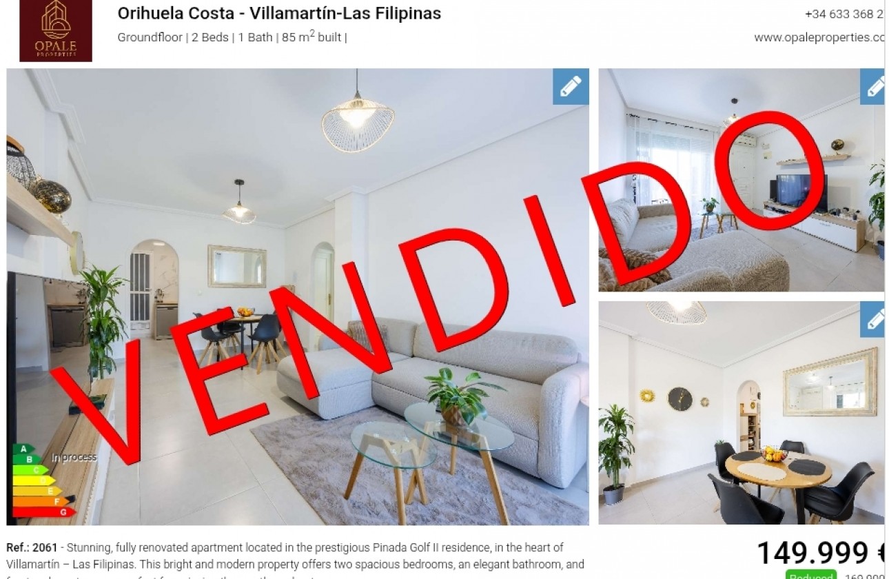 Revente - Appartement - Orihuela Costa - Villamartín-Las Filipinas